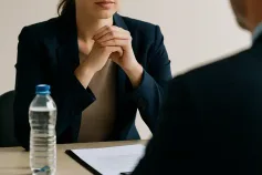 Kandidaat blijft kalm tijdens sollicitatiegesprek met recruiter