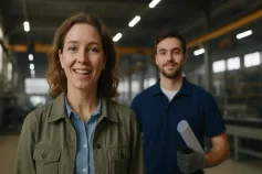 Recruiter maakt een videovacature op kantoor